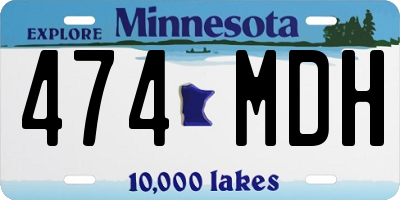 MN license plate 474MDH