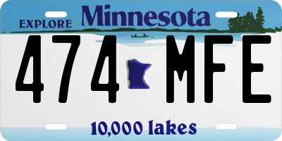 MN license plate 474MFE