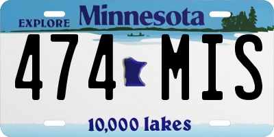MN license plate 474MIS