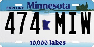 MN license plate 474MIW