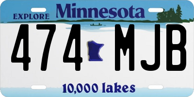 MN license plate 474MJB
