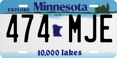 MN license plate 474MJE