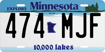 MN license plate 474MJF