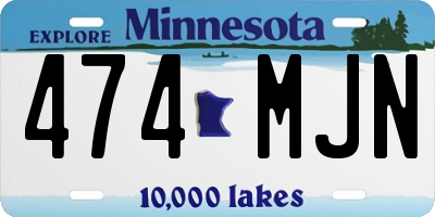 MN license plate 474MJN