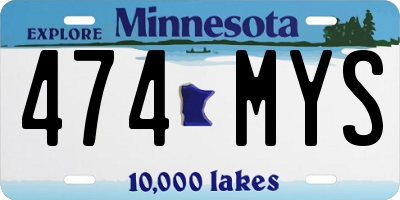 MN license plate 474MYS