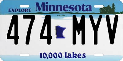 MN license plate 474MYV