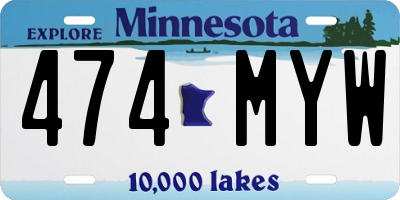 MN license plate 474MYW