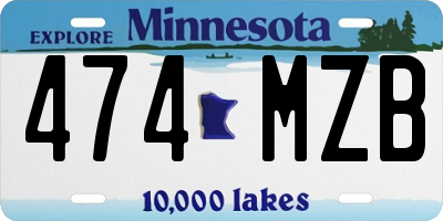 MN license plate 474MZB