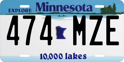 MN license plate 474MZE