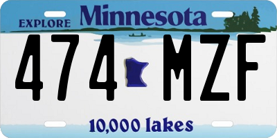 MN license plate 474MZF