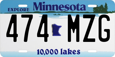 MN license plate 474MZG