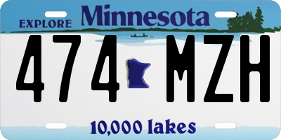 MN license plate 474MZH