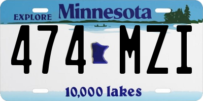 MN license plate 474MZI