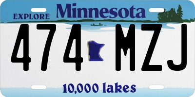 MN license plate 474MZJ