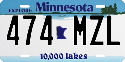 MN license plate 474MZL