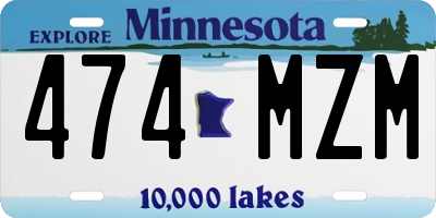 MN license plate 474MZM