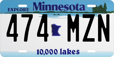 MN license plate 474MZN