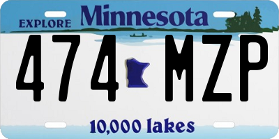 MN license plate 474MZP