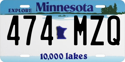 MN license plate 474MZQ