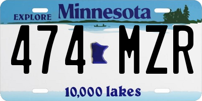 MN license plate 474MZR