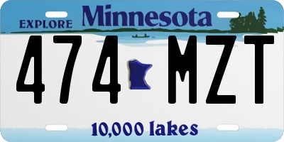 MN license plate 474MZT