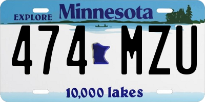 MN license plate 474MZU