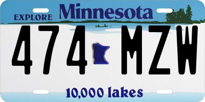 MN license plate 474MZW