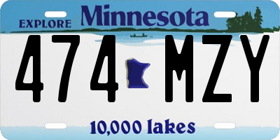 MN license plate 474MZY