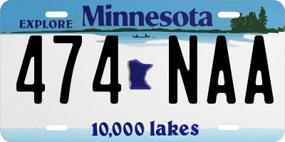 MN license plate 474NAA