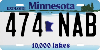 MN license plate 474NAB