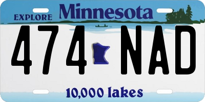 MN license plate 474NAD