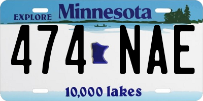 MN license plate 474NAE