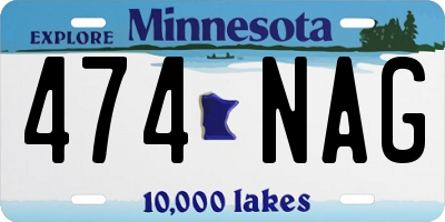 MN license plate 474NAG