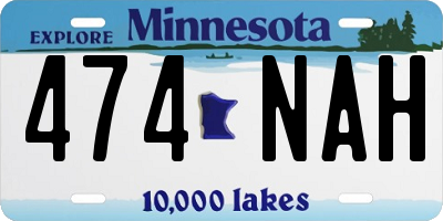 MN license plate 474NAH