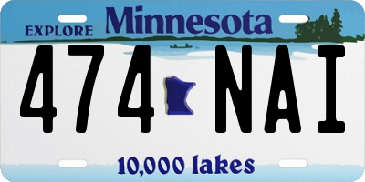 MN license plate 474NAI