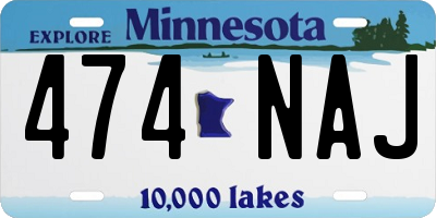 MN license plate 474NAJ