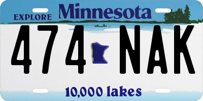 MN license plate 474NAK