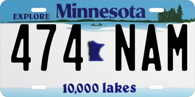 MN license plate 474NAM