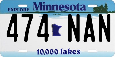 MN license plate 474NAN
