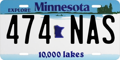 MN license plate 474NAS