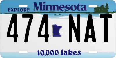 MN license plate 474NAT