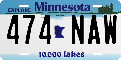 MN license plate 474NAW