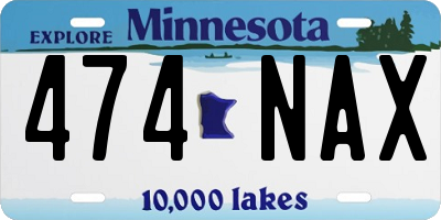 MN license plate 474NAX