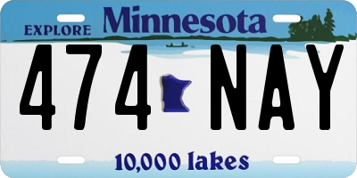 MN license plate 474NAY