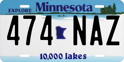 MN license plate 474NAZ