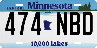 MN license plate 474NBD