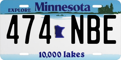 MN license plate 474NBE