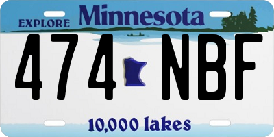 MN license plate 474NBF