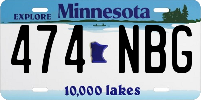 MN license plate 474NBG
