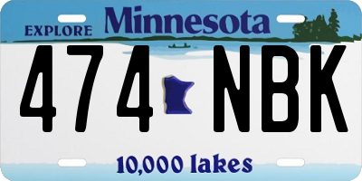MN license plate 474NBK
